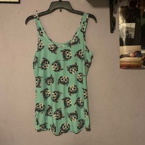 Mint cat tank top